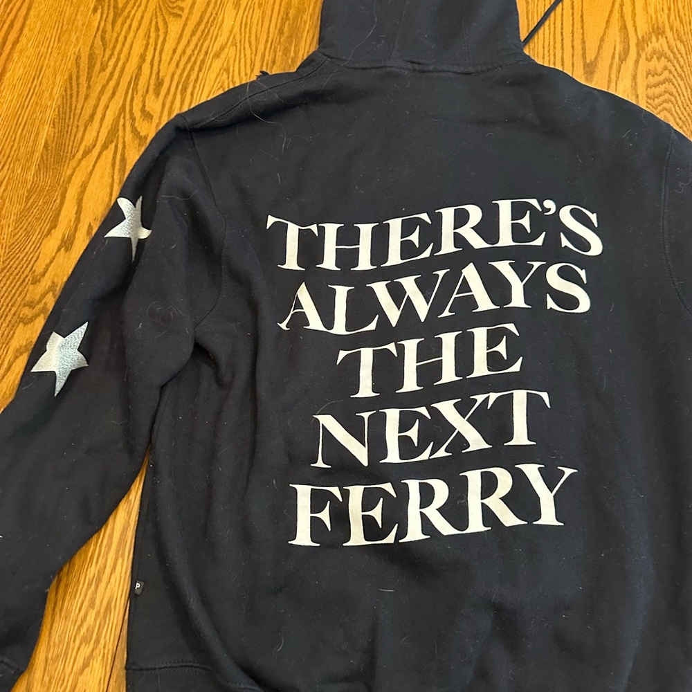 Black and White Zip Up Sweater with Star Accents